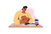 Binge eating, food disorder concept, a Food Illustration by PaperTrident (Thumbnail 5 of 7)