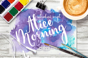 Alice Morning Script Watercolor