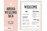 Airbnb Welcome Sign Poster Template, a Poster Template by Templatables (Thumbnail 1 of 7)