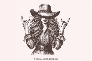 Cowgirl PNG, Sublimation Design