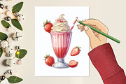 Watercolor Strawberry Desserts Clip, a Graphic by designcity5 (Thumbnail 4 of 5)