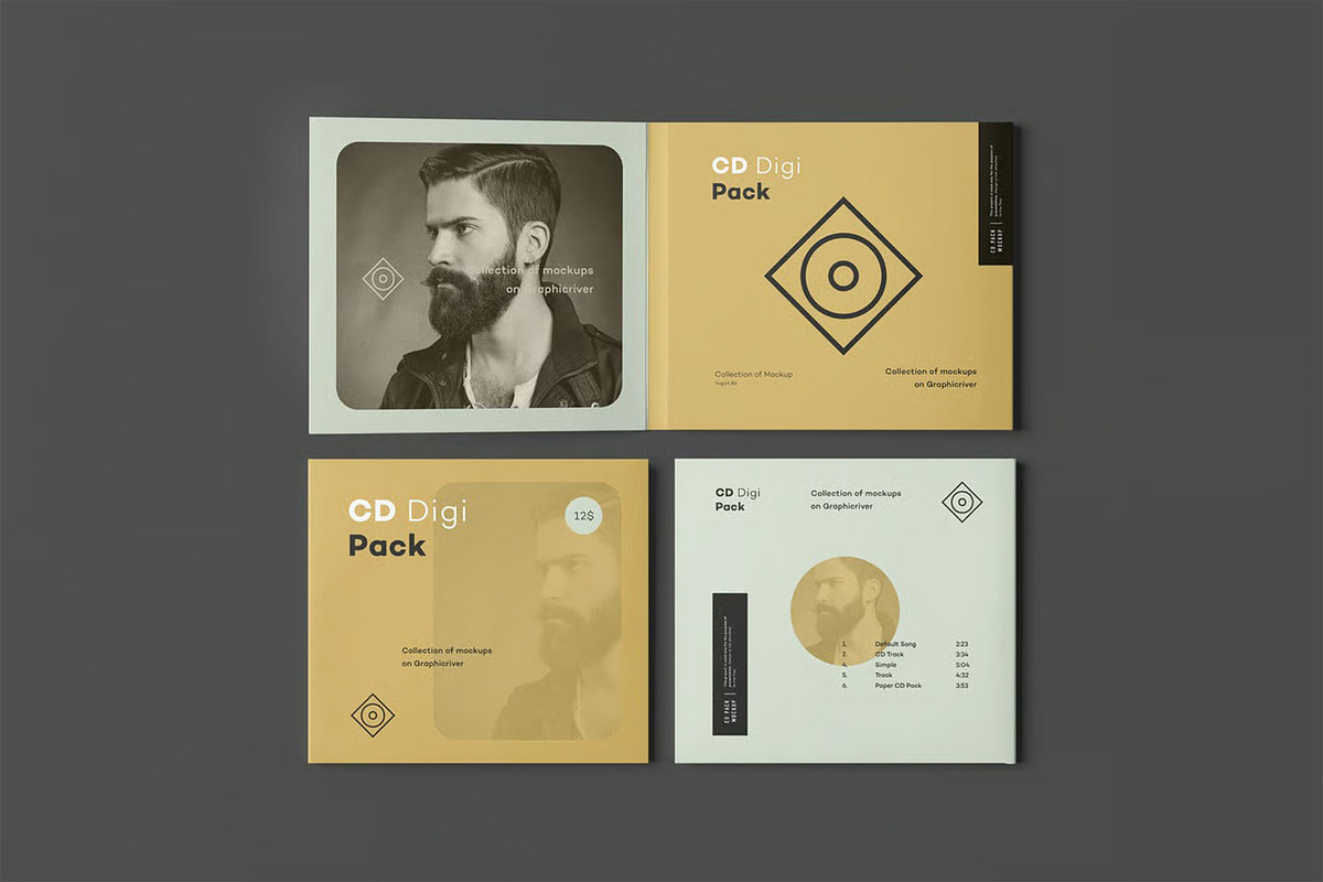 CD Digi Pack Mock-up, a Product Mockup by zippypixelstudio (Photo 10 of 15)