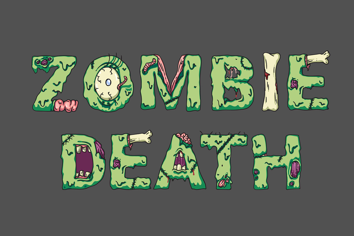 Scary zombie monster halloween font preview 7