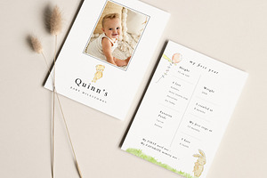 1st Year Milestone Card