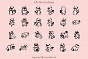Tanuki SVG Illustrations, an Animal Illustration by HalieKStudio (Thumbnail 2 of 9)