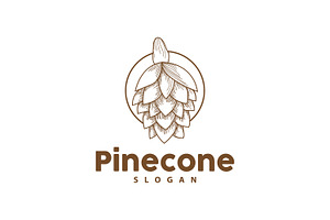 Pine Cone Logo, Elegant Luxury Pine