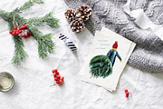 Watercolor Christmas and winter set, a Seasonal Illustration by LeriaArt watercolor (Thumbnail 2 of 4)