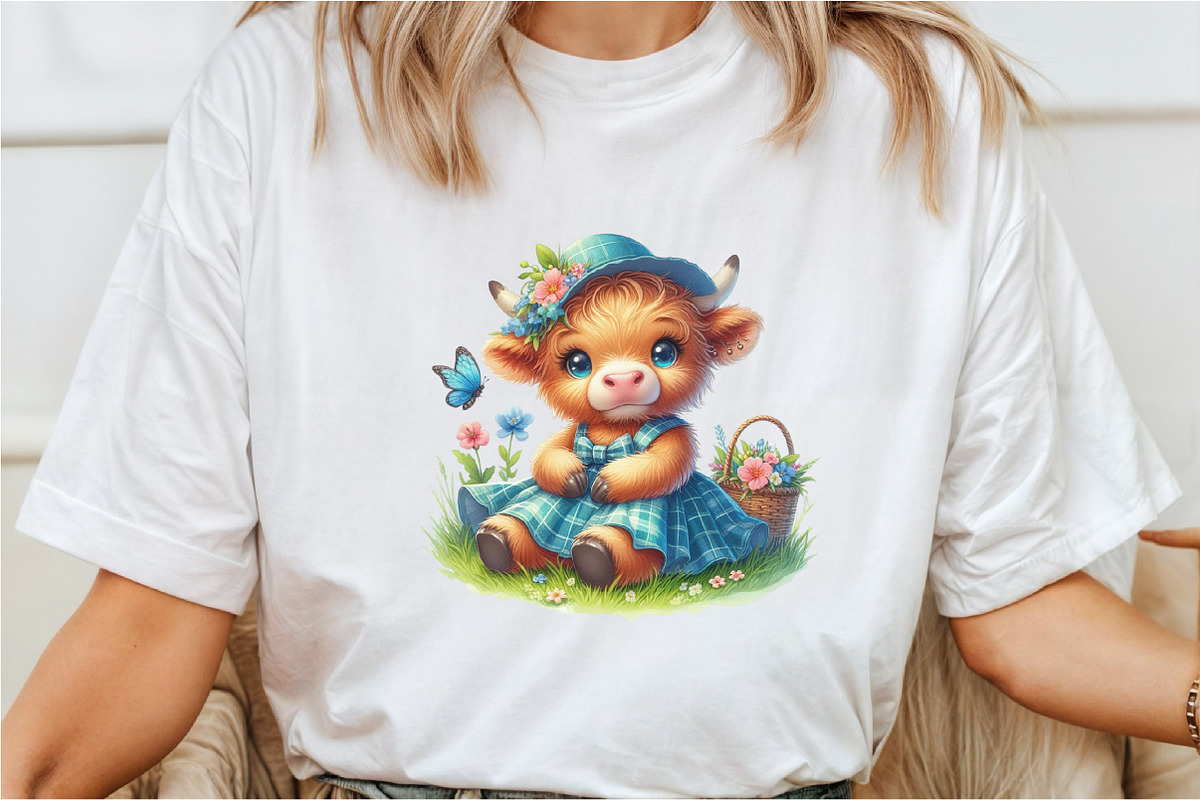 Watercolor Cute Highland Cow Clipar, a Seasonal Illustration by Rose Art (Photo 5 of 7)