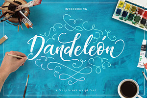 Dandeleón font + SWASHES, a Script Font by Burntilldead