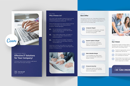 IT Service Brochure Trifold Template