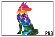 Whimsical Wolf Sublimation Png, an Illustration by Black Bird Studio (Thumbnail 1 of 3)
