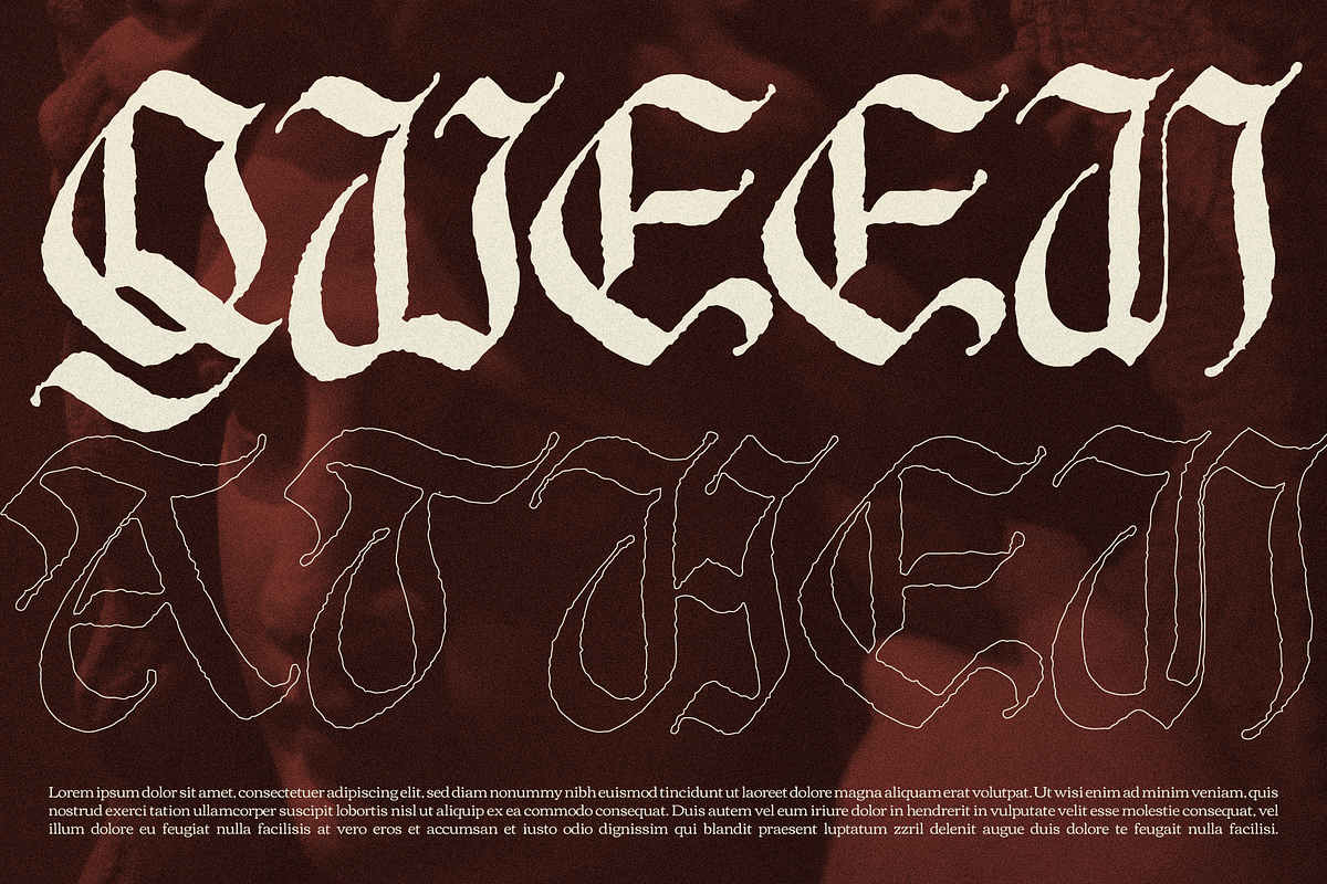 Nowdart | Blackletter Typeface, a Font by Denustudios (Photo 3 of 12)