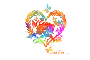 colored valentines day card with, an Object Illustration by Nenahliadava Design