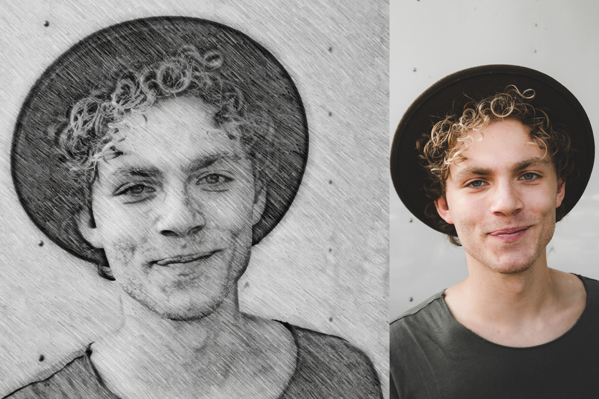 Pencil Sketch Portrait PS Action, an Action Add-On by MRI STUDIO (Photo 7 of 12)