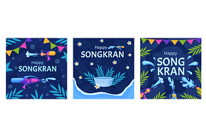 Songkran poster. Water festival in, an Object Illustration by LadadikArt