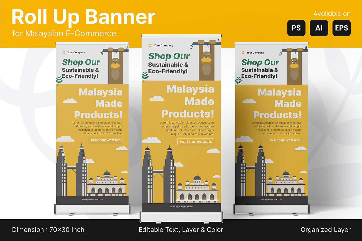 E-Commerce Roll Up Banner, a Print Template by Esensifiksi.studio (Photo 1 of 3)