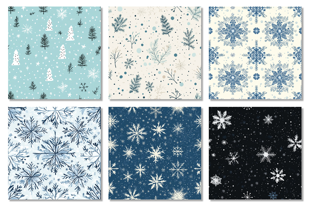 Winter Snowflake Seamless Textures, a Texture Graphic by Dream Creation (Photo 5 of 7)
