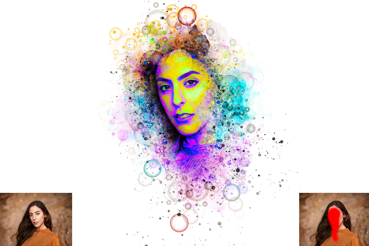 Bubble Watercolor Photoshop Action, a Brushes & More by Studio Retouch (Photo 13 of 14)