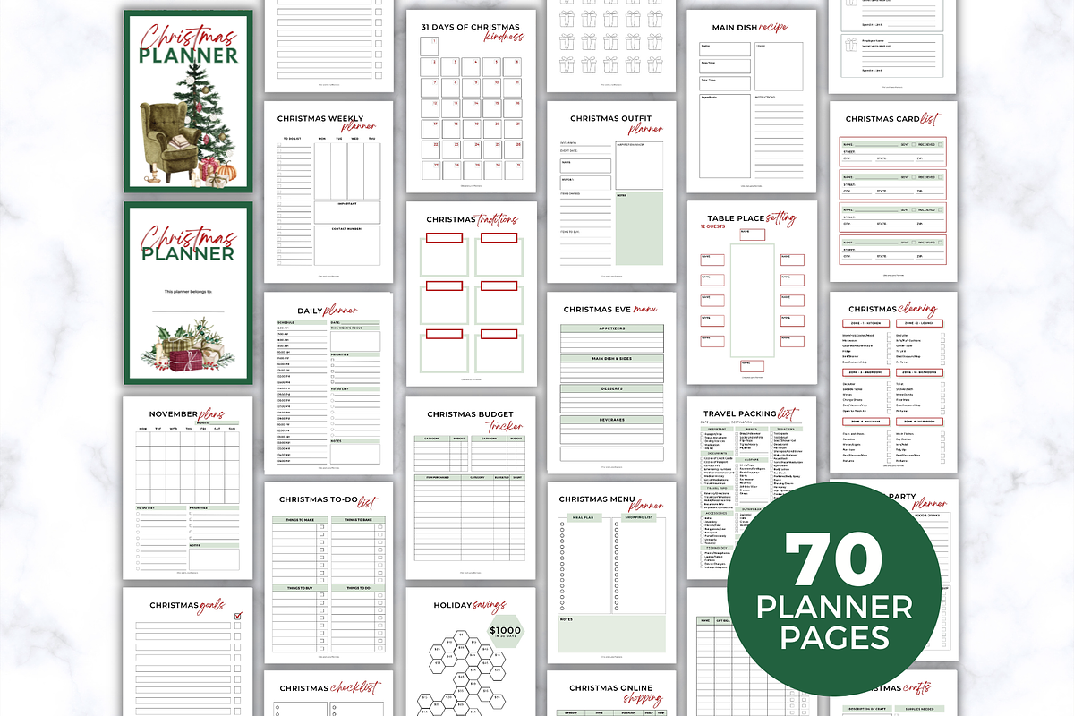 Christmas Planner - Printable, a Stationery Template by Jennifer Magri Templates (Photo 3 of 8)
