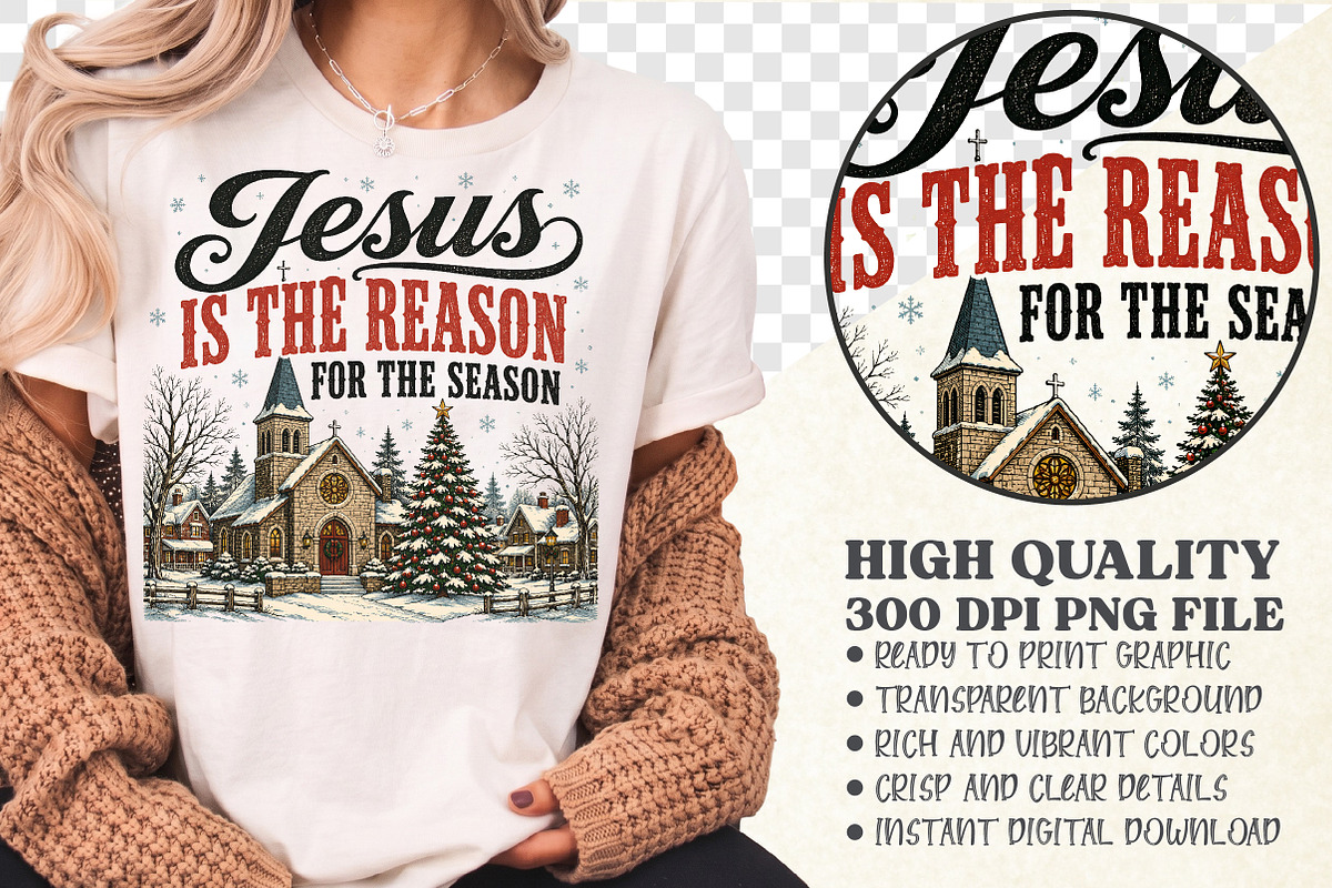 Jesus Is The Reason For The Season, a Seasonal Illustration by Libby Wishes (Photo 1 of 4)