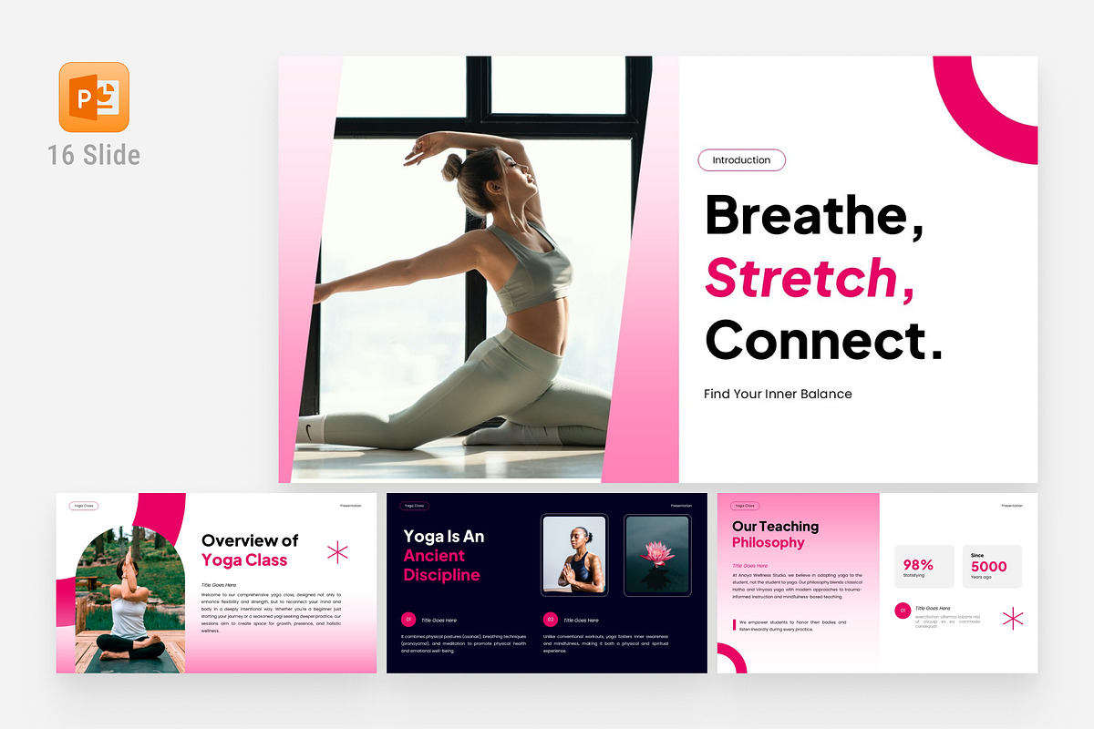 Yoga Course Introduction Powerpoint, a Presentation Template by Eklip Studio (Photo 1 of 6)