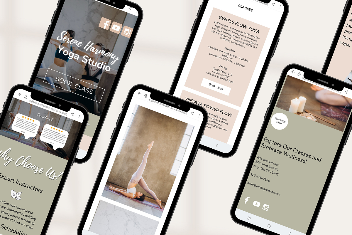 Yoga Pilates Website Template, a Landing Page Template by Mindful Digital Co. (Photo 4 of 9)