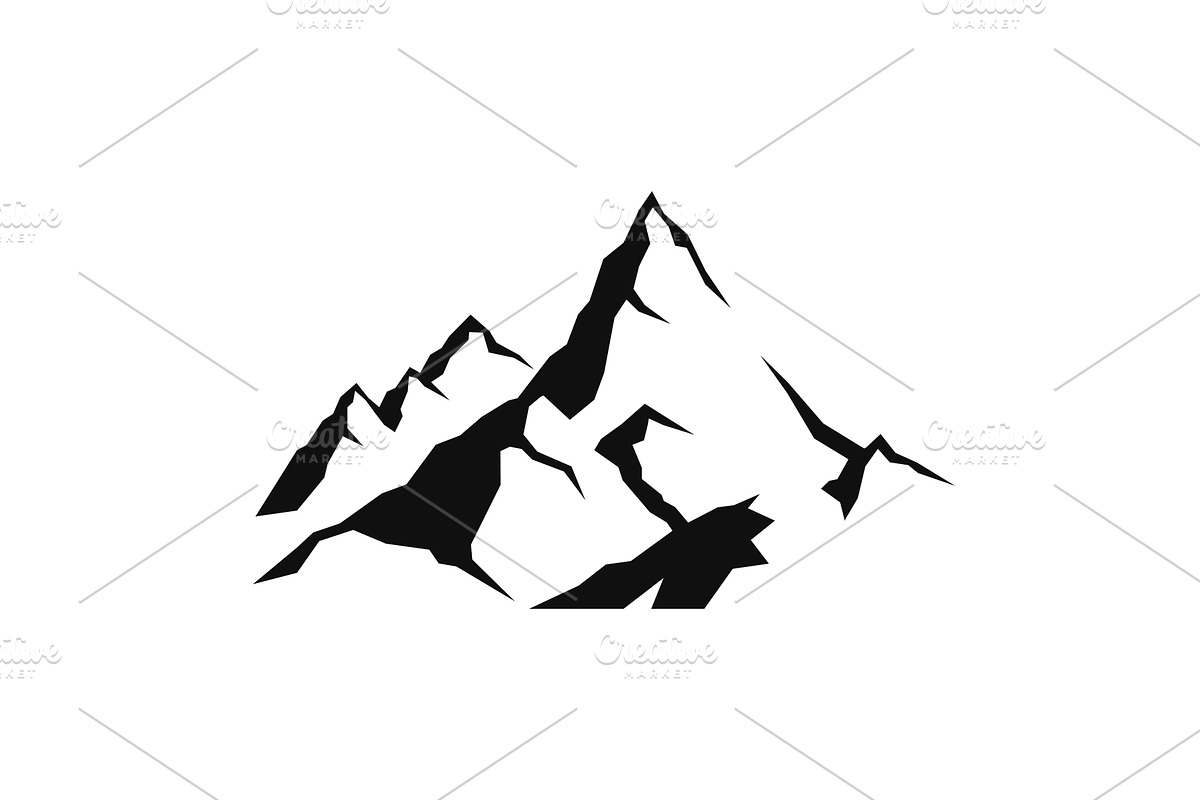 Silhouette Mountain on White, an Illustration by in8finity