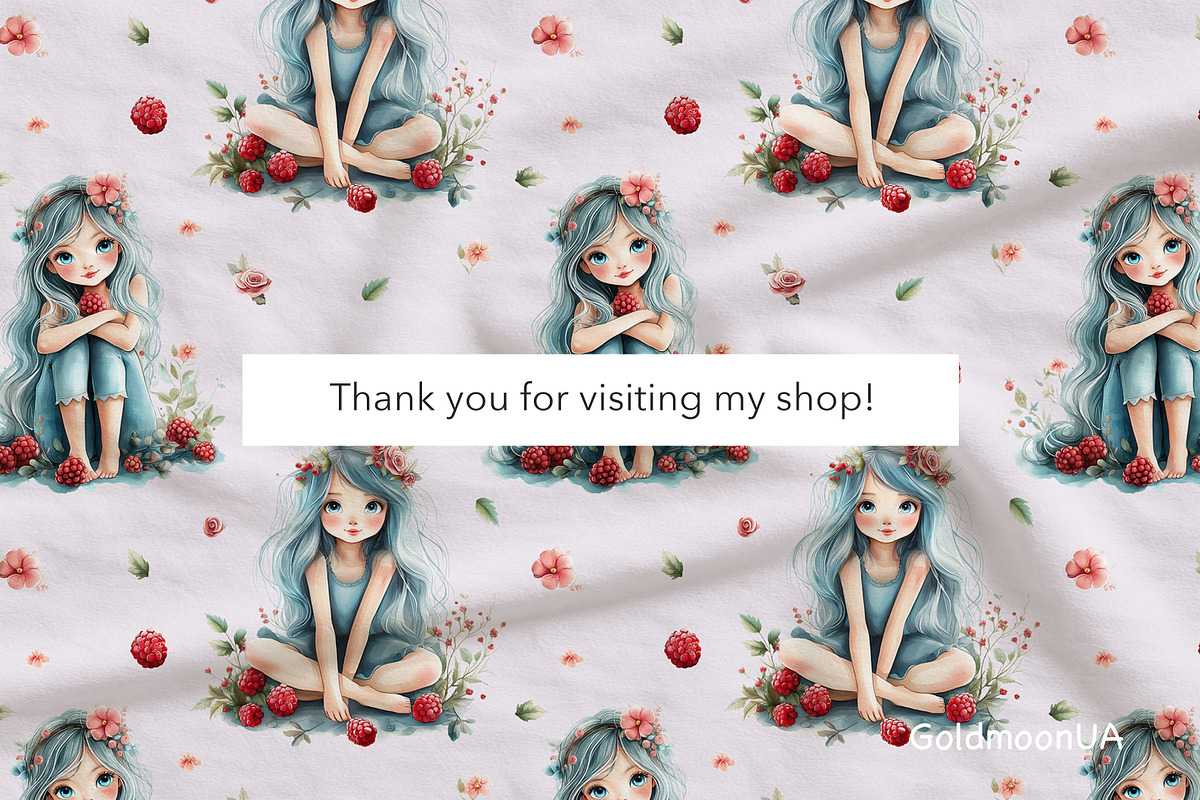 Berry Dreams Patterns & Clipart, a Person Illustration by GoldmoonUA (Photo 5 of 5)