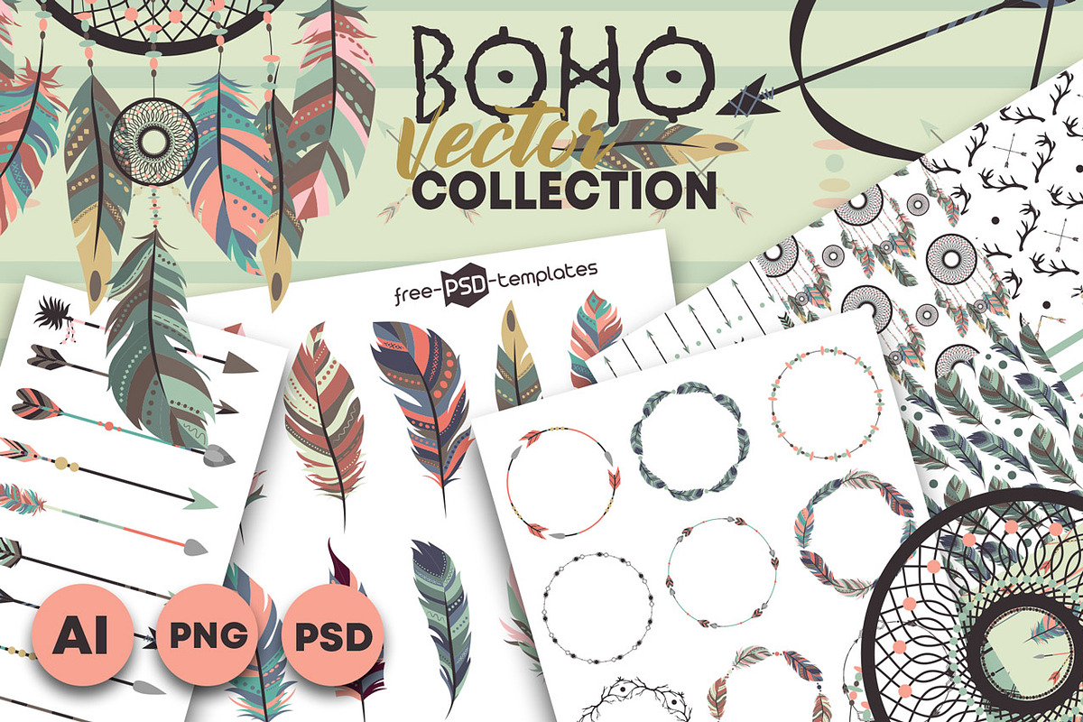 Boho Vector Collection, an Object Graphic by Free-PSD-Templates (Photo 1 of 4)