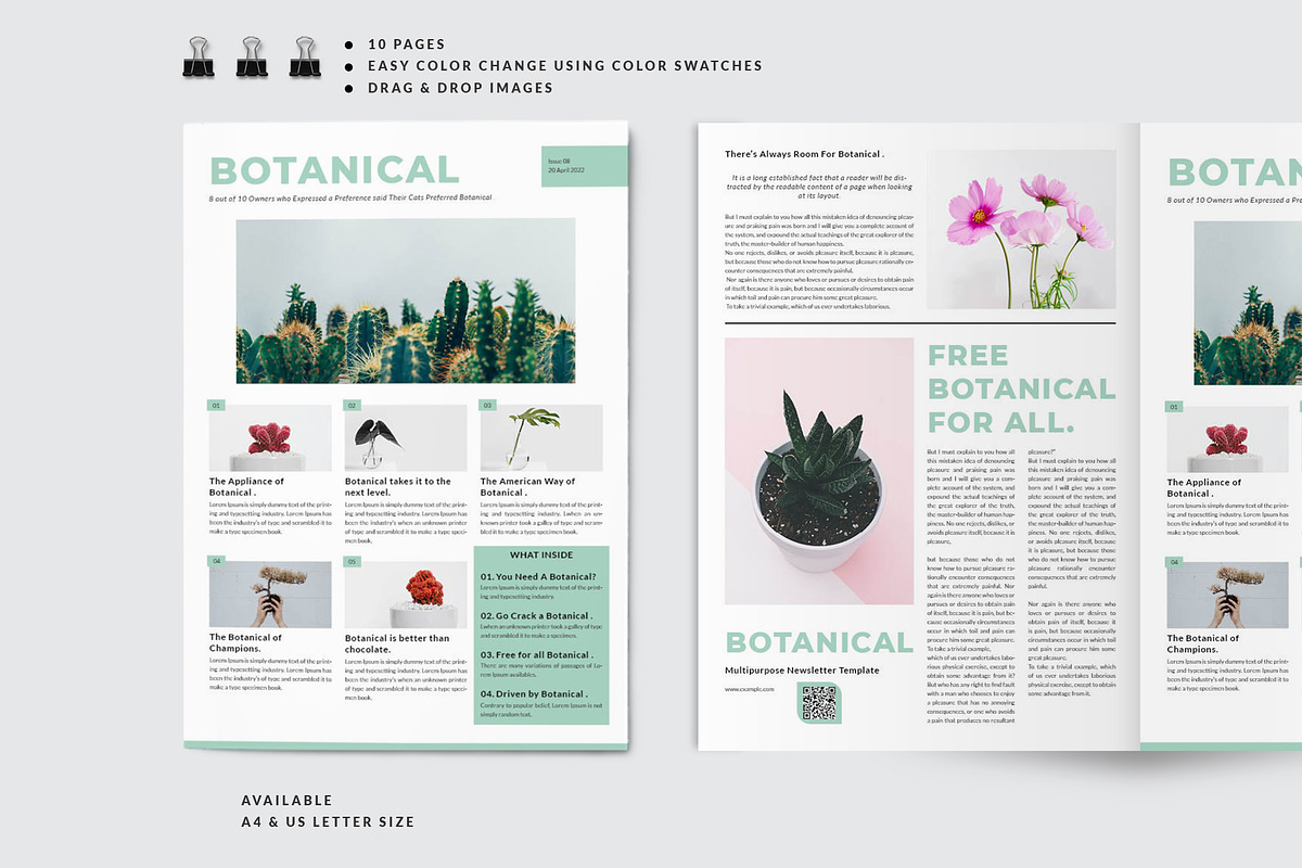 Botanical Newsletter Template, a Stationery Template by Amit Debnath (Photo 1 of 7)