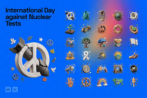 3D International Day Against Nuclear, an Object Graphic by Pengedar Seni