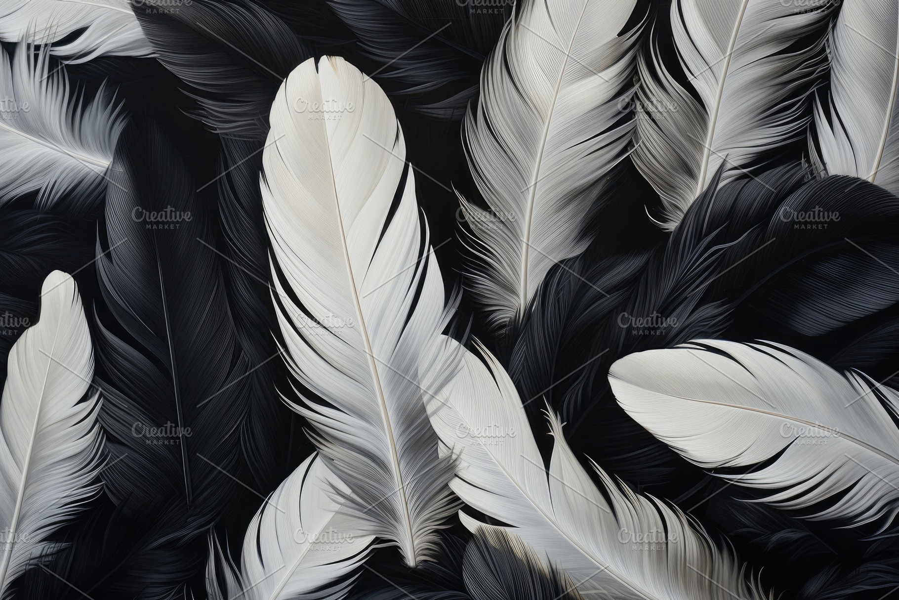 Black and white feathers as backgrou, a Photo by Iftikhar Alam