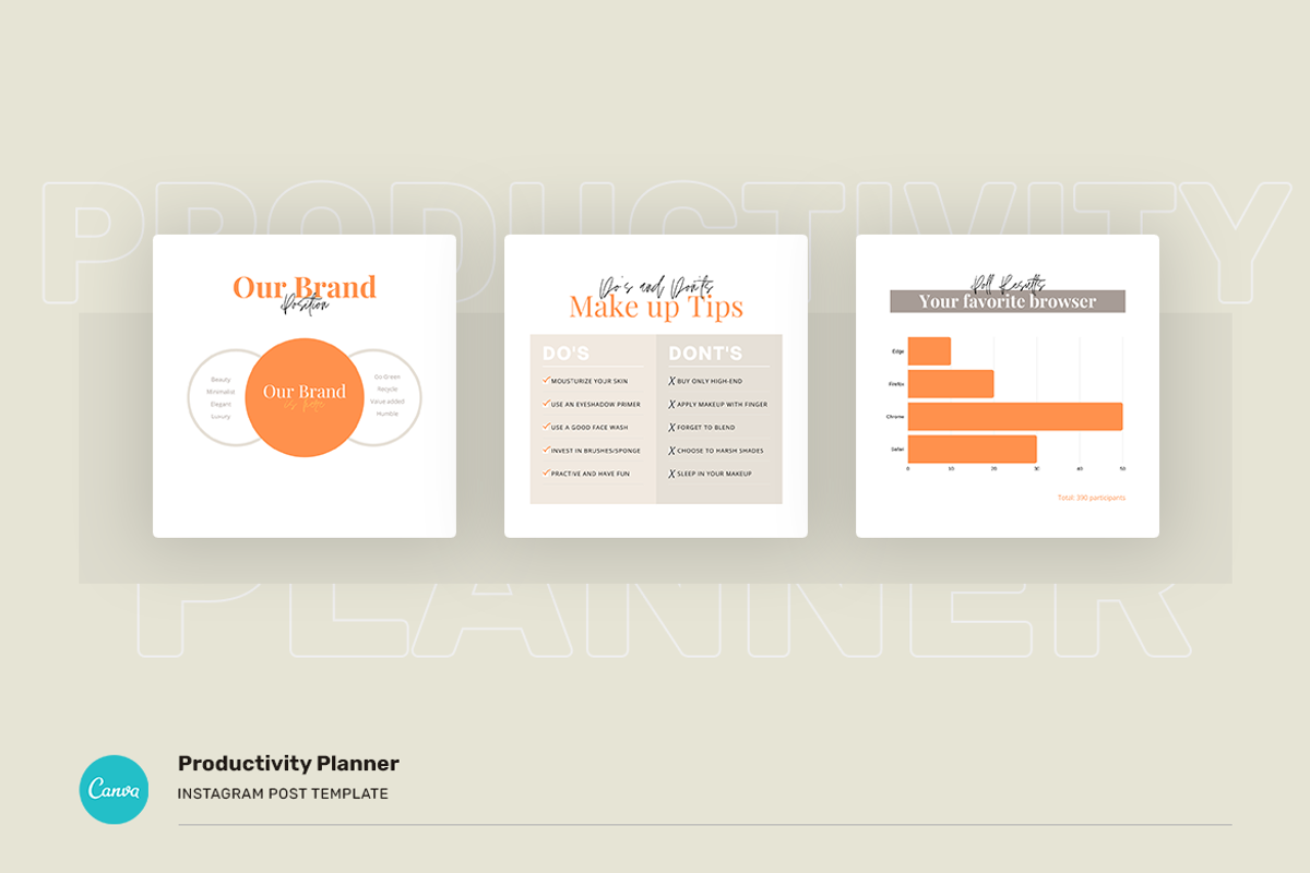 Productivity Planner Instagram Canva, a Social Media Template by peterdraw (Photo 9 of 14)