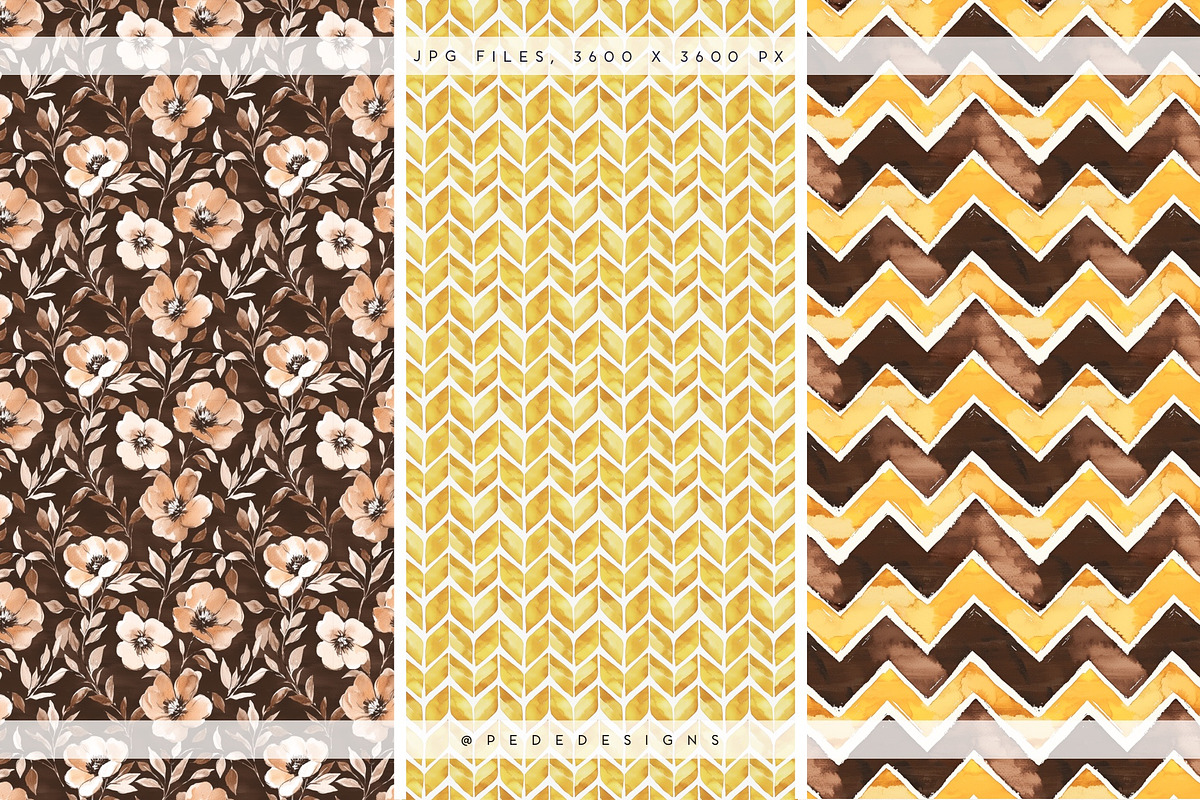 Golden Houf Of Fall Patterns, a Pattern Graphic by PeDe Designs (Photo 4 of 10)