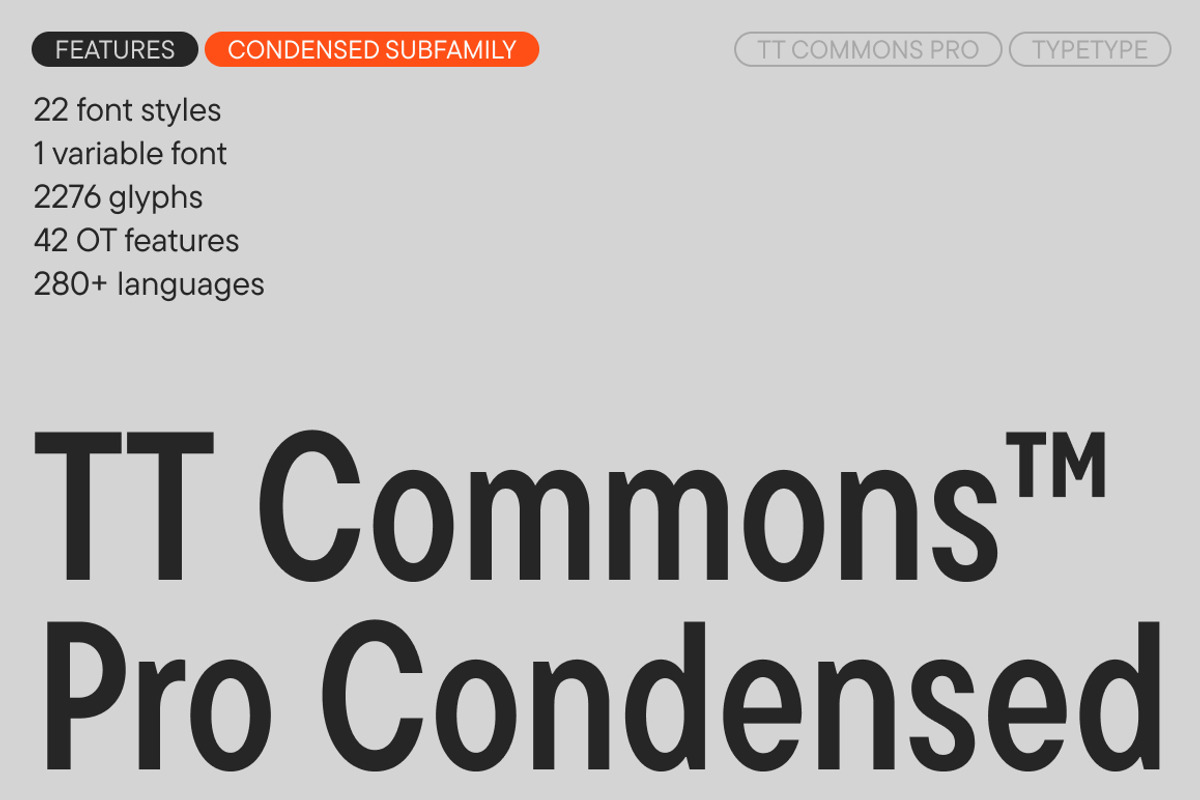 TT Commons Pro Condensed, a Sans Serif Font by TypeType (Photo 1 of 6)
