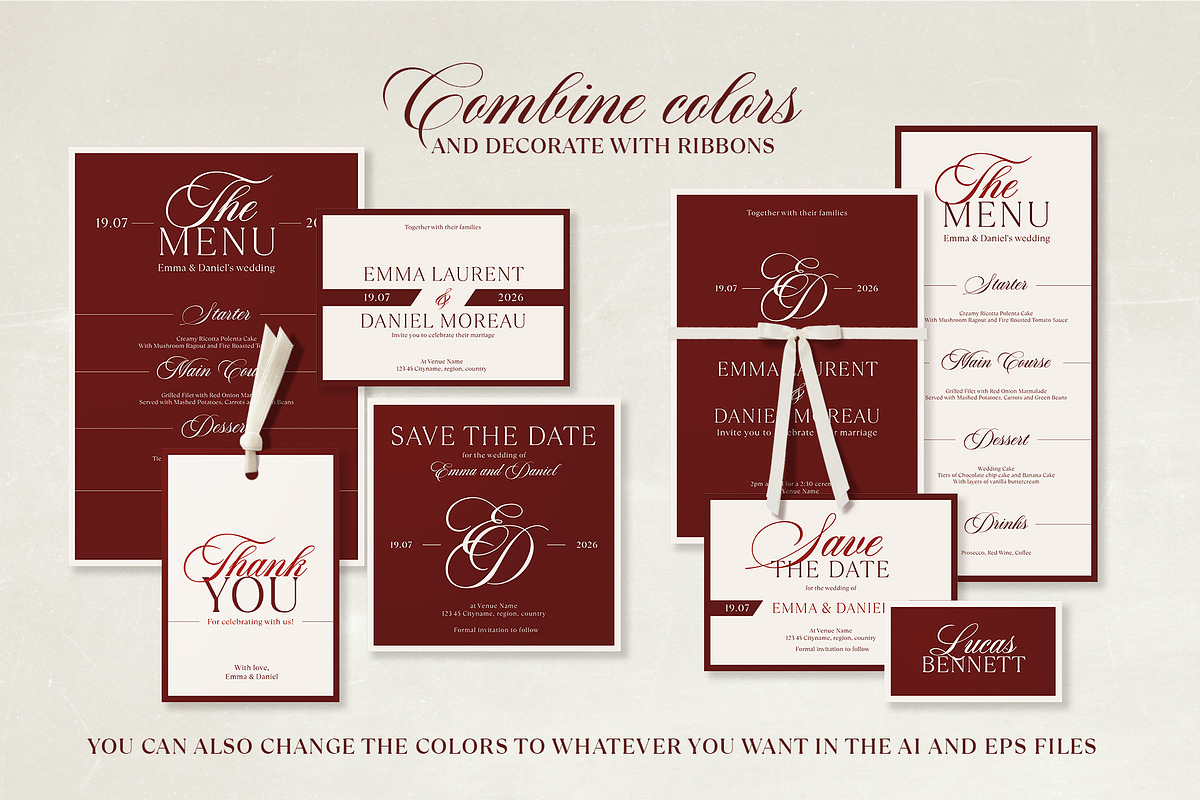 The Red Wedding Invitation Templates preview 6