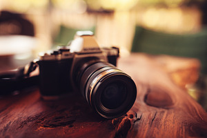 Vintage camera stock photo containing camera and photo