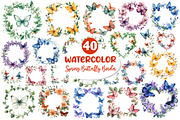 Floral Butterfly Border Clipart, an Illustration by Dream Creation (Thumbnail 1 of 5)