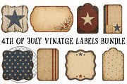 Vintage Patriotic Labels Bundle, a Seasonal Illustration by OK Design (Thumbnail 2 of 3)