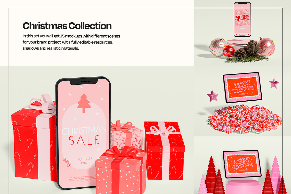 Christmas Mockup Bundle, a Merchandise Mockup by Mego-studio (Photo 3 of 11)