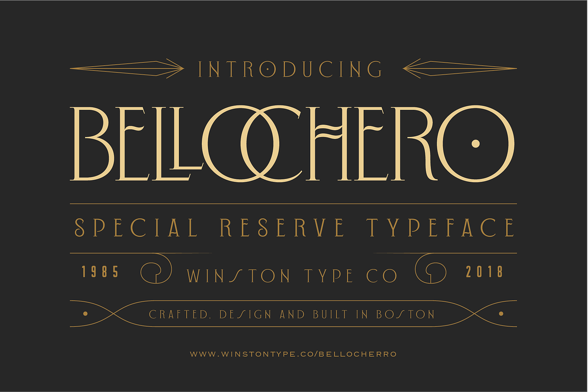 WT Bellochero, a Font by Winston Type Co. (Photo 1 of 11)