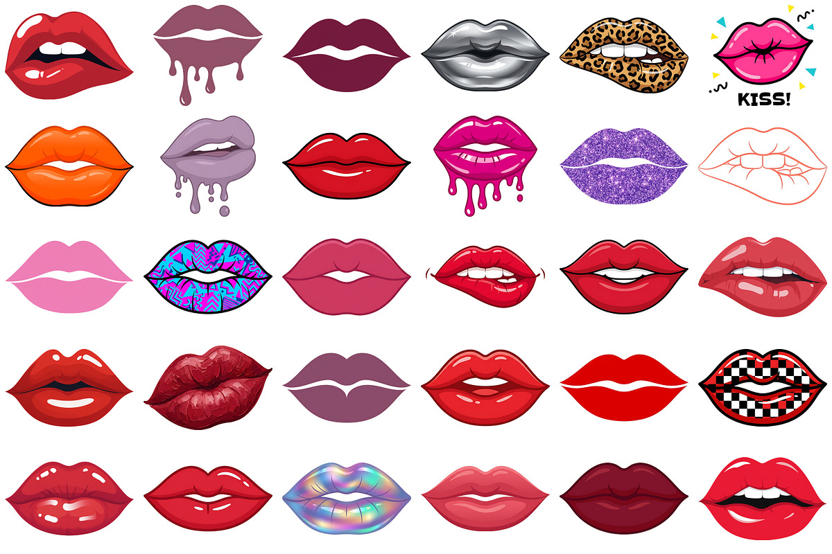 Lips Clipart, a Decorative Illustration by Forhadx5 (Photo 6 of 11)