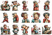 Whimsical Valentine Grandma Clipart, an Illustration by OK Design (Thumbnail 3 of 6)