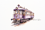Vintage City Tram Watercolor Clipart, an Object Illustration by New-School-Wave (Thumbnail 4 of 5)