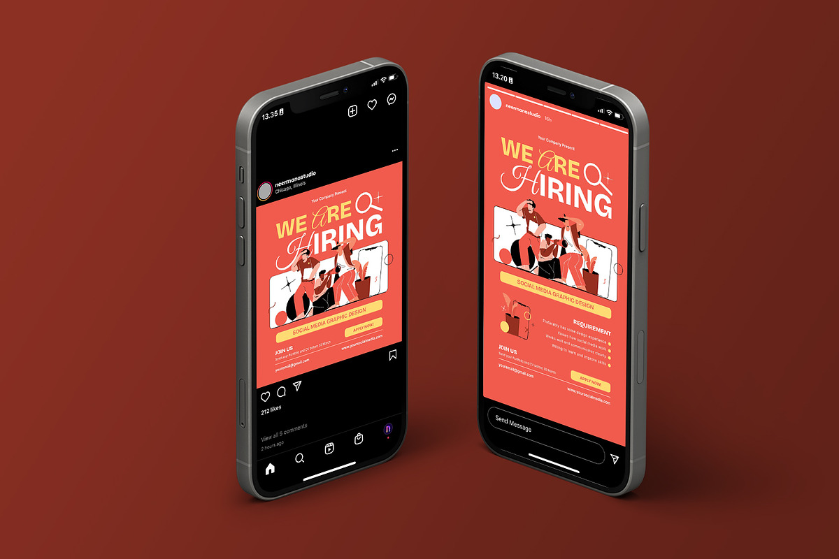 Red Creative Job Hiring Flyer, a Flyer Template by Neermana (Photo 4 of 4)