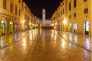 Stradun Street at Night, Dubrovnik, an Architecture Photo by kavalenkava