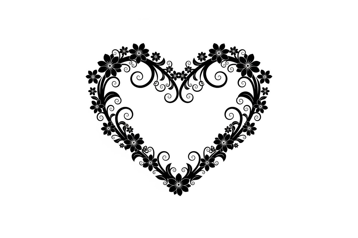 Floral Heart Frame Silhouette Pack, an Illustration by Artivon (Photo 34 of 49)