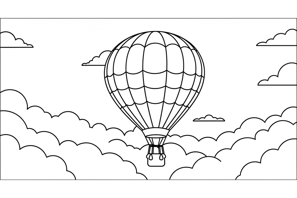 Hot Air Balloon Cloud Line Art bundl, an Illustration by Designer_Momina (Photo 42 of 51)