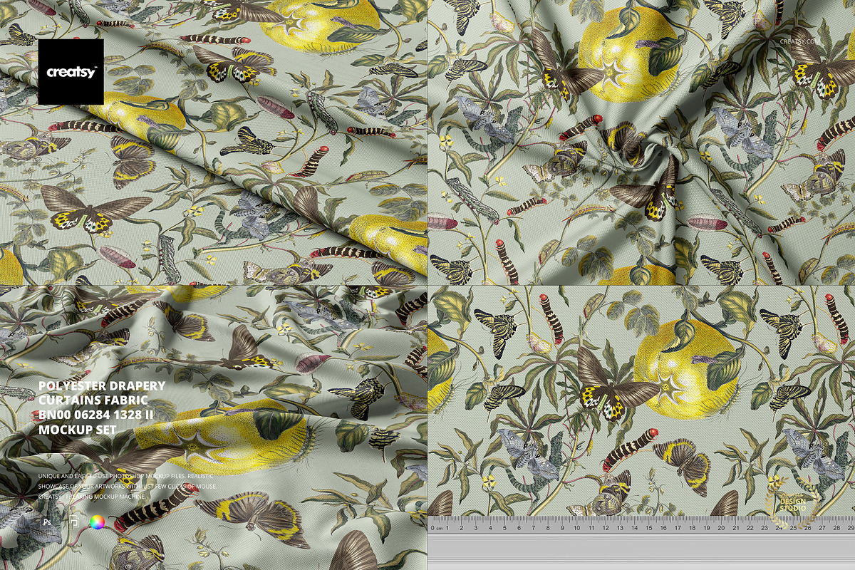 Curtains Fabric BN00 Mockup Set, a Mockup by creatsy5 (Photo 1 of 8)