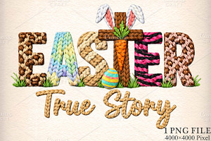 Crochet Easter True Story PNG, an Illustration by Canvas Craft